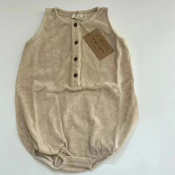 NWT The Simple Folk The Journey Romper Ecru 4/5y Organic Terry cloth - Picture 4 of 14